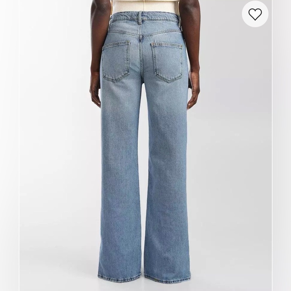 FREE PEOPLE WE THE FREE Long Lines Jeans Split Hem Vintage Light 26 - Picture 4 of 16